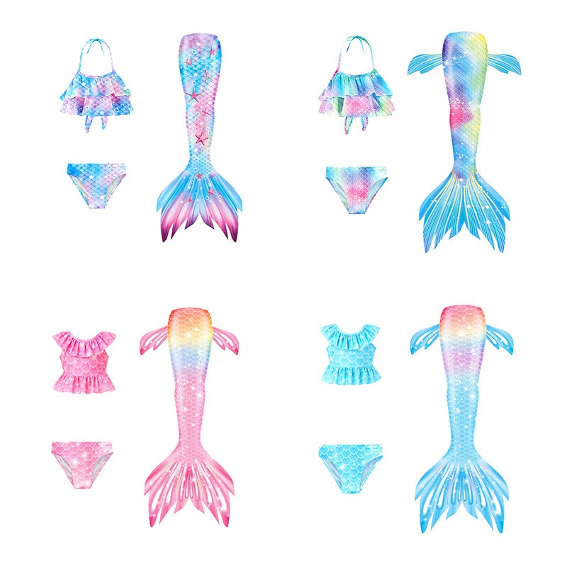 Aquatic Sports Wear - Costume da Sirena per Bambine, Costume